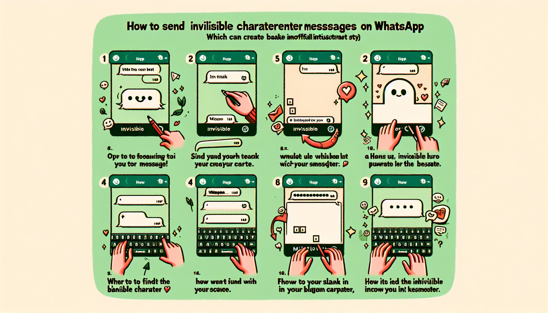 découvrez comment envoyer un message avec des caractères invisibles sur whatsapp pour créer un espace vide et rendre vos conversations plus esthétiques et organisées.