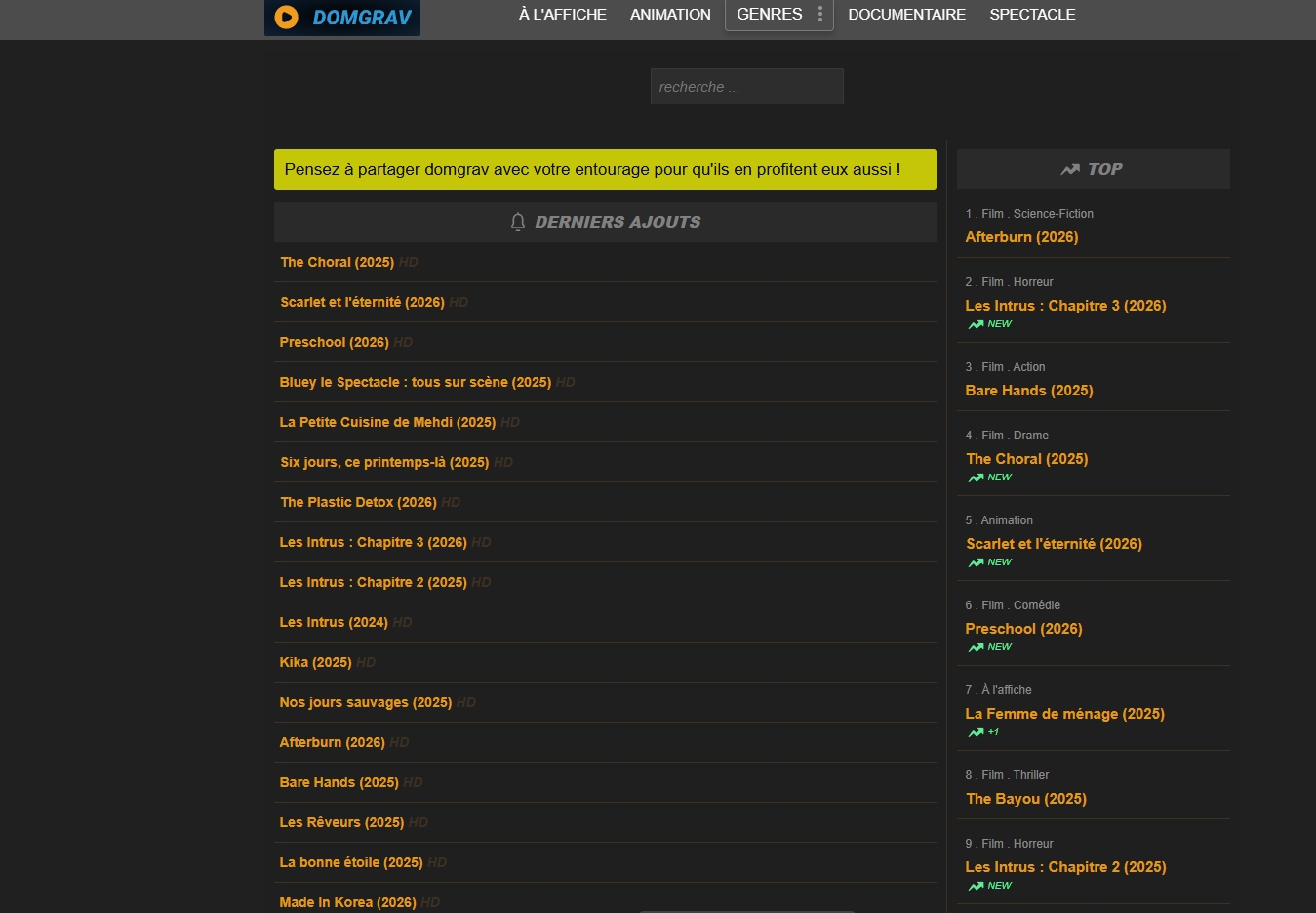 capture d ecran domgrav